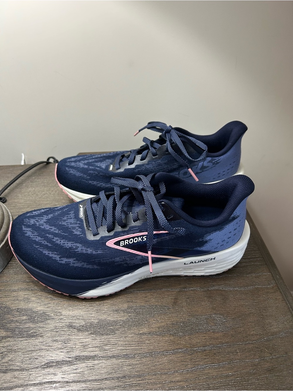 Brooks Launch Women's Running Shoe - Navy with Pink Accents